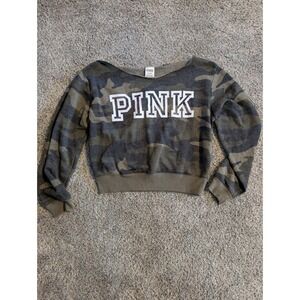 PINK Victoria's Secret Camo Sweatshirt Crewneck Long Sleeve Women's XS